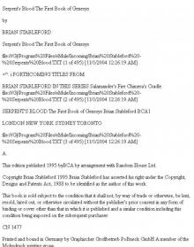 Serpent's Blood Serpent's Blood