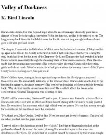 Valley of Darkness Valley of Darkness